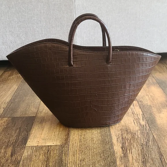 Little Liffner Tulip Croc Embossed Leather Tote - Picture 3 of 12